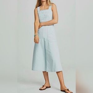 CITIZENS of HUMANITY Wide Leg Denim Overalls Light Blue Size M